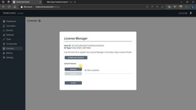 ToolsControl FMS Licensing Screenshot