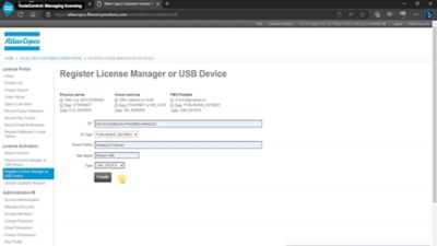 ToolsControl FMS Licensing Screenshot