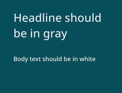 Primary teal and its associated colors for headline and body text