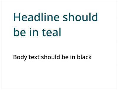 Primary white and its associated colors for headline and body text