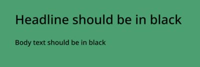 Supplementary grass green and its associated colors for headline and body text