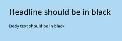 Supplementary sky blue and its associated colors for headline and body text