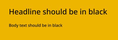 Supplementary vibrant yellow and its associated colors for headline and body text