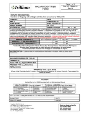 Hazard Identifier Form