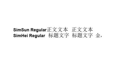 Typography example for Chinese language, with SimSun and SimHei font.