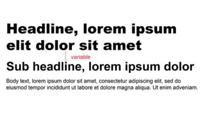 Typography example with text heirarchy.