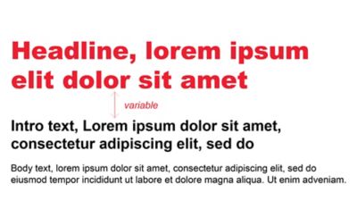 Typography example with text heirarchy.