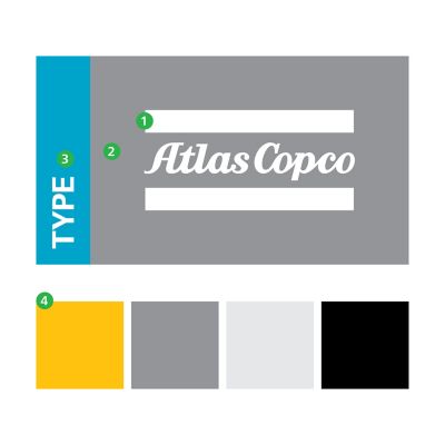 Brand elements for Atlas Copco