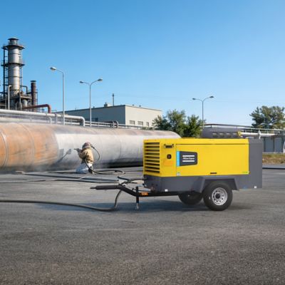 X-Air 610-14 Pace mobile air compressor on site